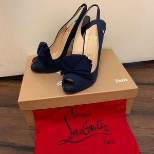 Christian louboutin Miss chacha Navy peep toe